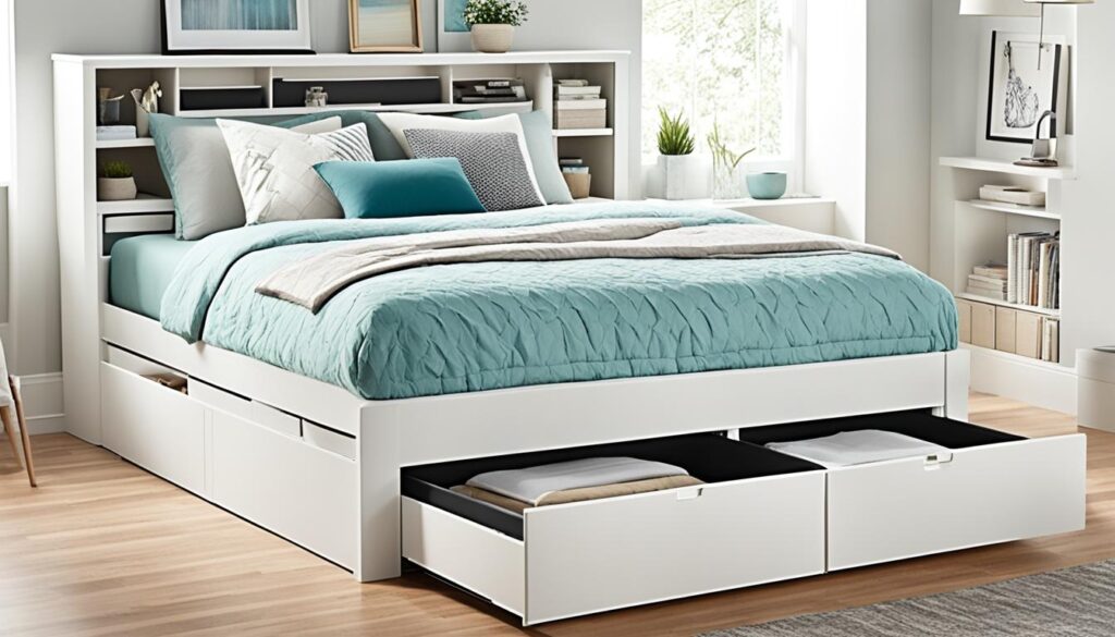 queen bed with storage